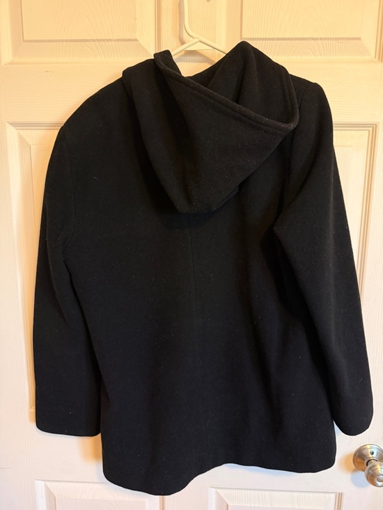Women’s Black Hooded Wool Kristen Blake Coat. Size Medium. Preowned - Excellent